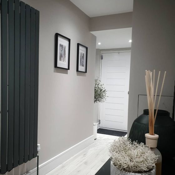Perth Grey Single Vertical Flat Panel Radiator