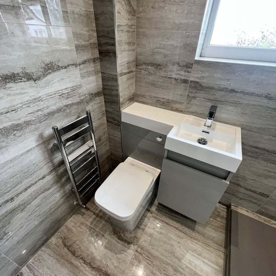 Summers Right Hand Vanity Combination Unit in Light Grey