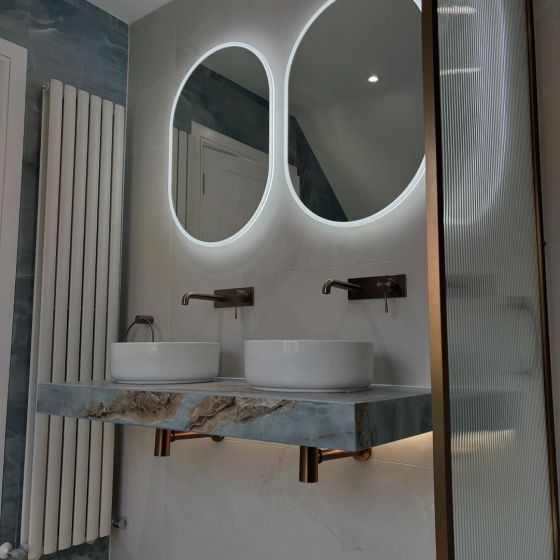 Damon White Countertop Ceramic Basin