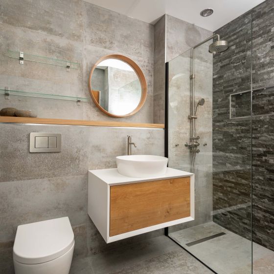 Devlin White & Oak Wall Mounted Vanity Unit