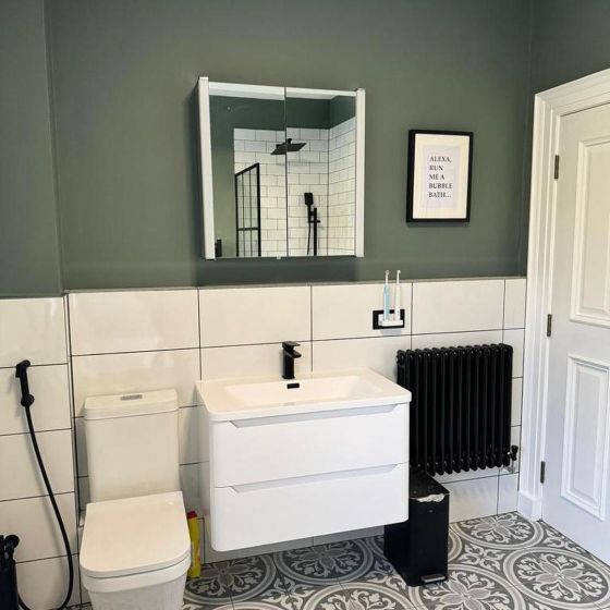 Wall Hung 800mm Vanity Unit in Matt White