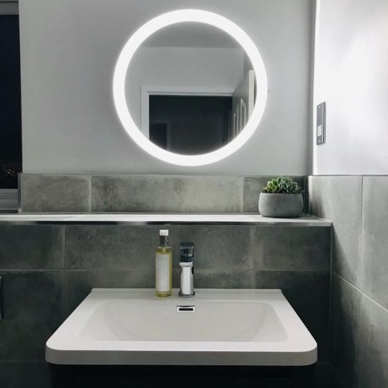 Zia Round Mirror & Concrete Tiles