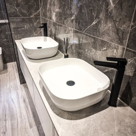 Zena Black Tall Basin Mixer Tap