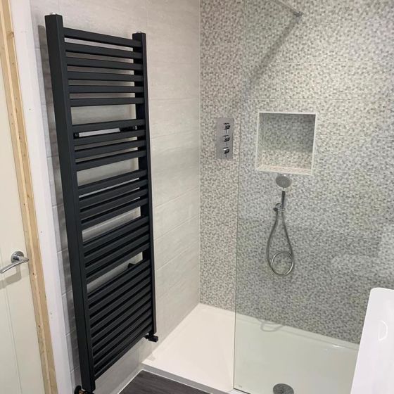 Teon Anthracite Double Heated Towel Rail