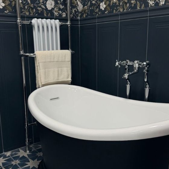 Brampton Matt Black Traditional Small Freestanding Bath