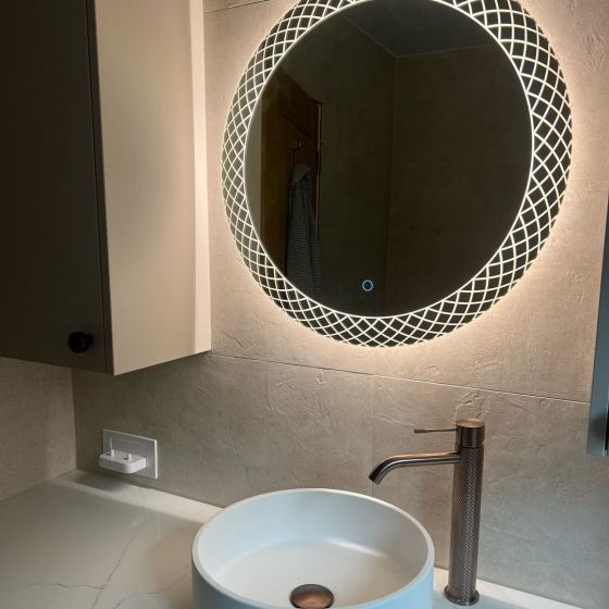 Crystal Round LED Mirror with Demister
