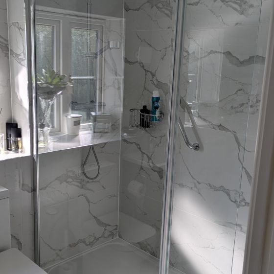 Royle Chrome Wetroom Shower Screen with Hinged Panel