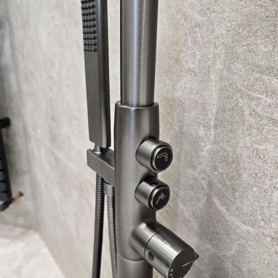 Lux Gunmetal Freestanding Bath Shower Mixer Tap