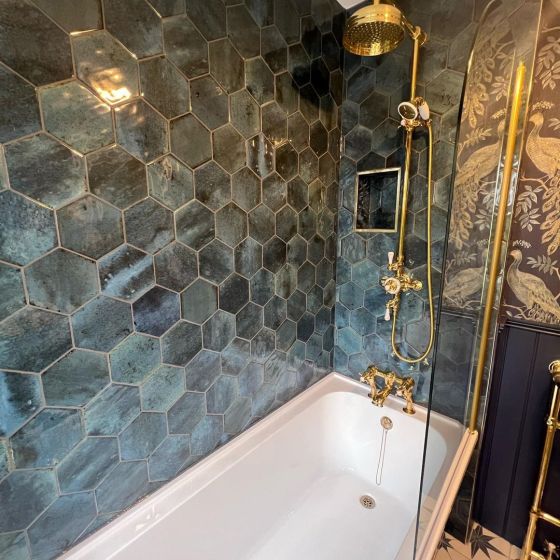 Bergamo Blue Porcelain Hexagon Tile