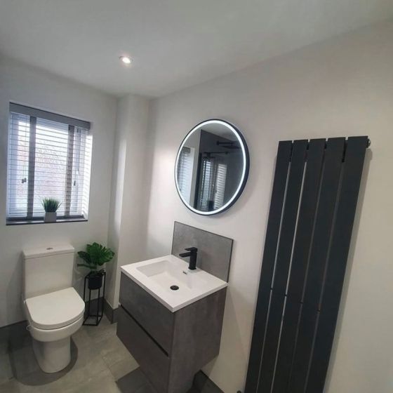 Perth Single Panel Grey Vertical Radiator
