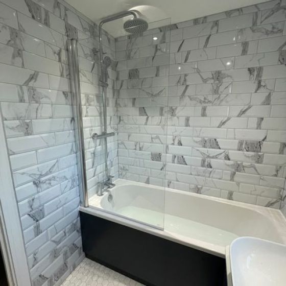 Metro Calacatta Marble Ceramic Brick Tile