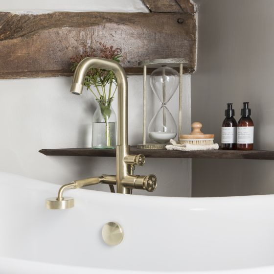 Urban Brushed Gold Freestanding Bath Shower Mixer Tap