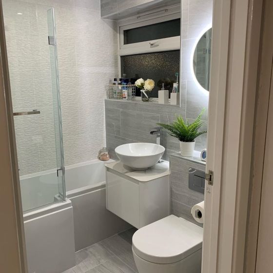 Callerton White with Marble Worktop Vanity Unit