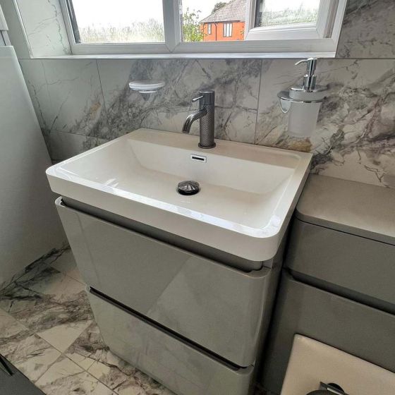 Neon Floor Standing Vanity Unit in Light Grey