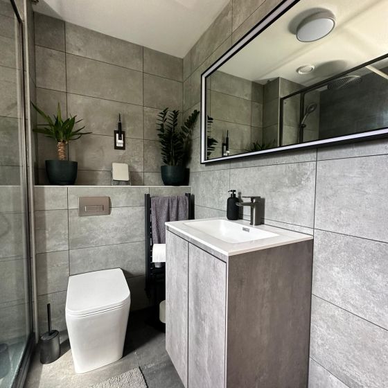 Odion 600mm Floor Standing Vanity Unit in Concrete