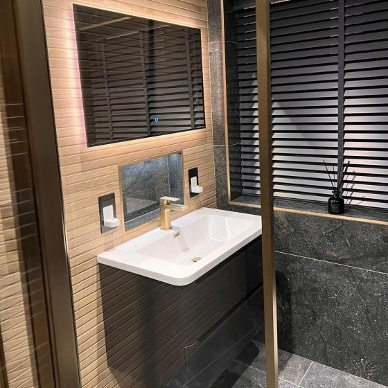 Ellis Wall Hung Vanity Unit in Matt Black