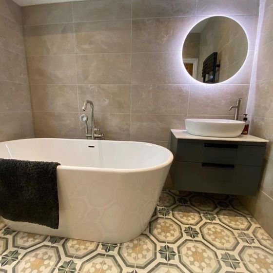 Noah White Freestanding Acrylic Bath - 1485x790mm