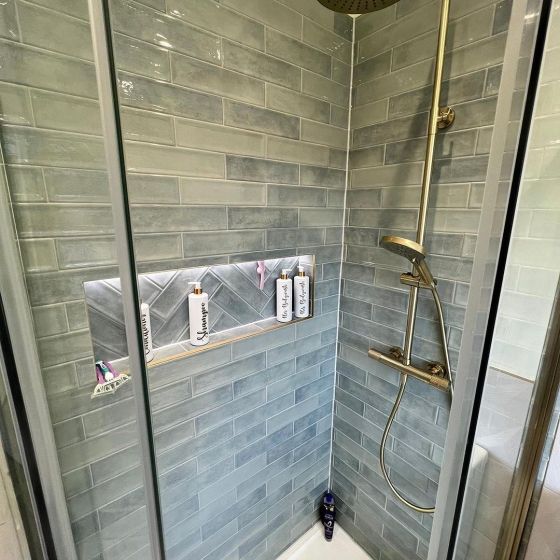 Moray Champagne Gold Thermostatic Shower Pack