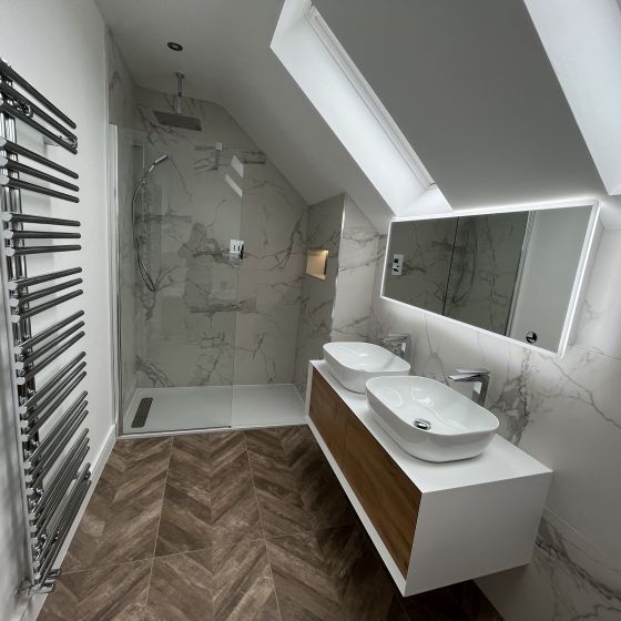 Redding Chevron Natural Wood Effect Matt Porcelain Tile