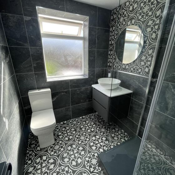 Motril Black Ornate Reverse Matt Porcelain Tile
