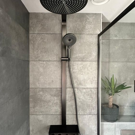 Baylin Aris Round Thermostatic Shower Pack - Gun Metal