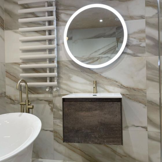 Odion Wall Mounted Vanity Unit Metallic
