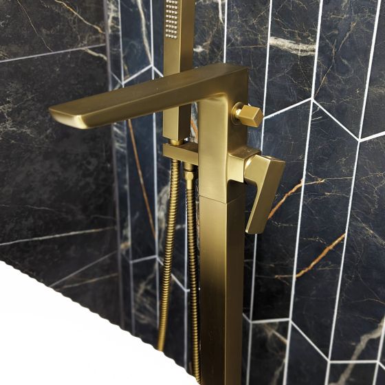 Zena Gold Freestanding Bath Shower Mixer Tap