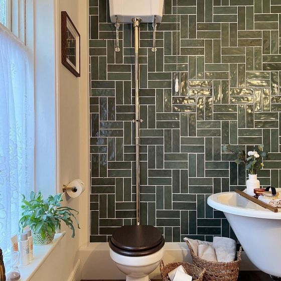Napoli Verde Gloss Porcelain Brick Tile