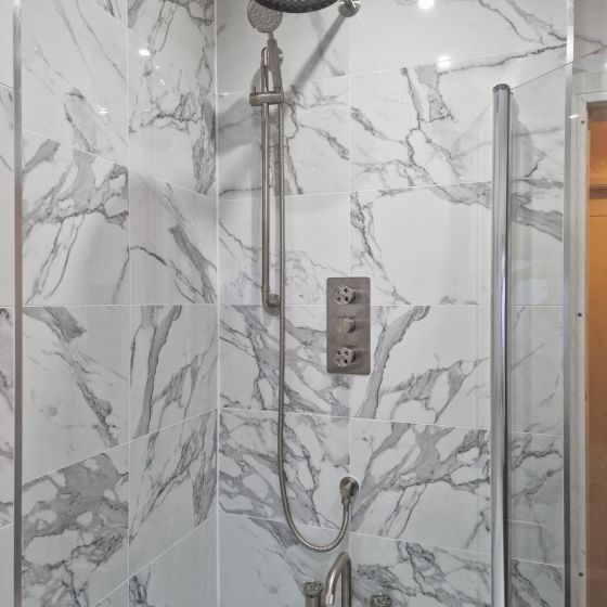 Urban Concealed Shower Kit & White Marble
