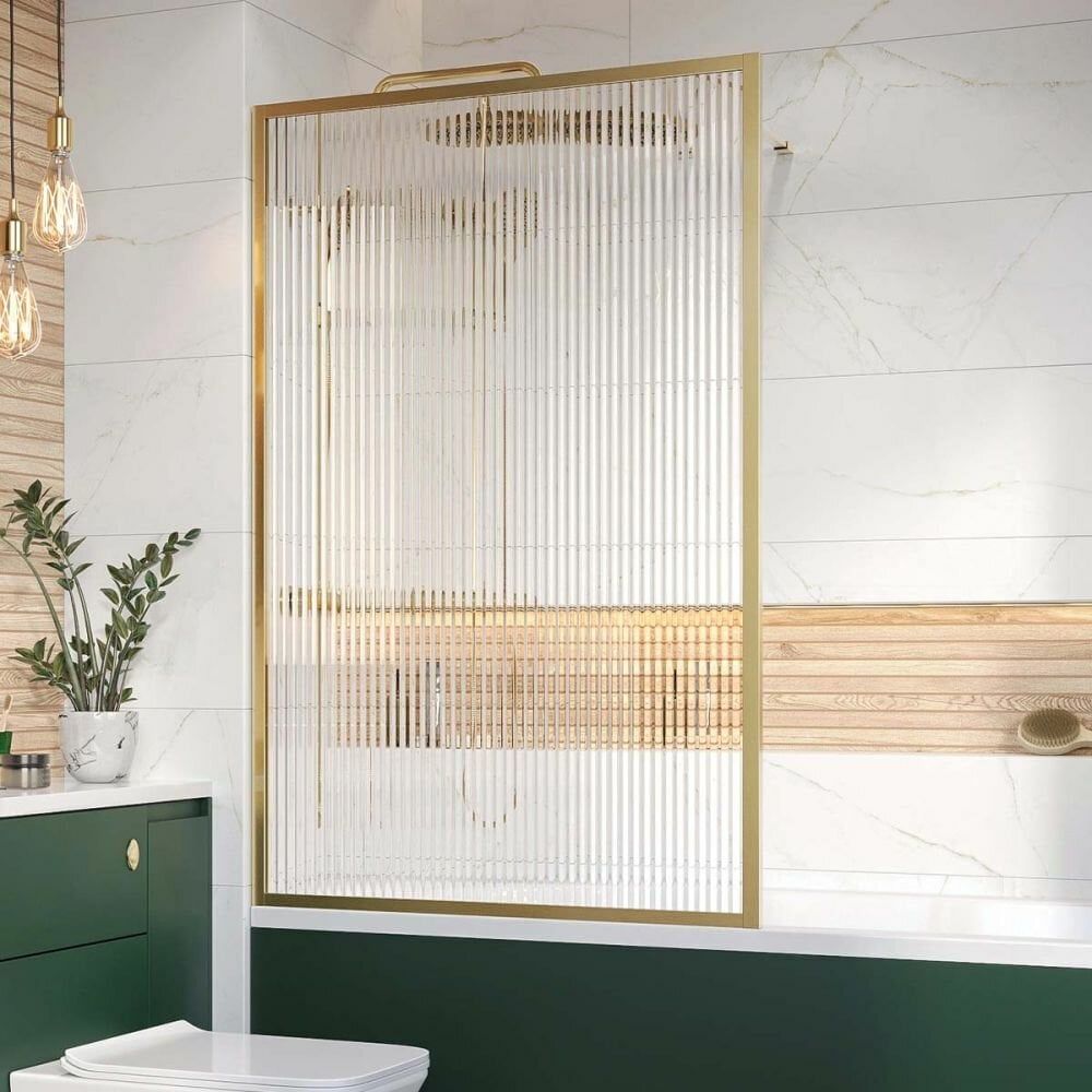 Fluted glass with brushed gold finish