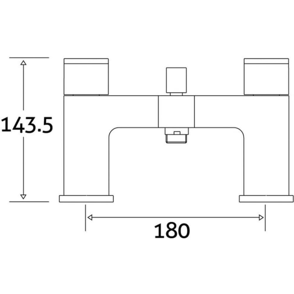 Nyland Chrome Bath Shower Mixer Tap - Dimensions 2