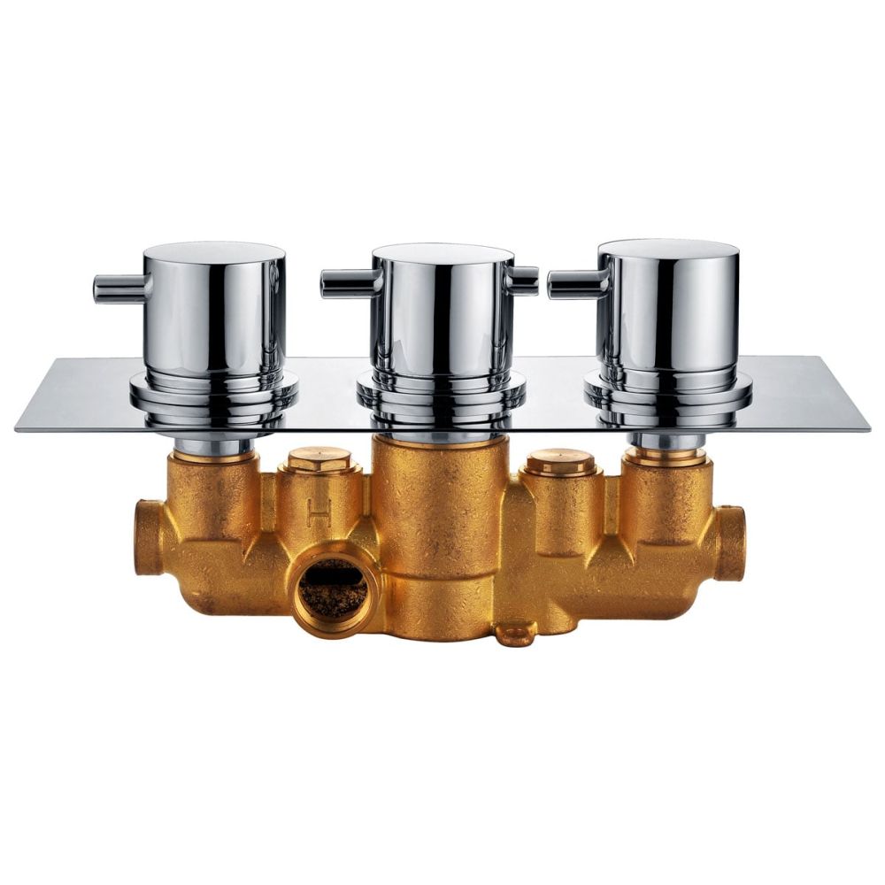 Double Outlet Round Concealed Shower Valve