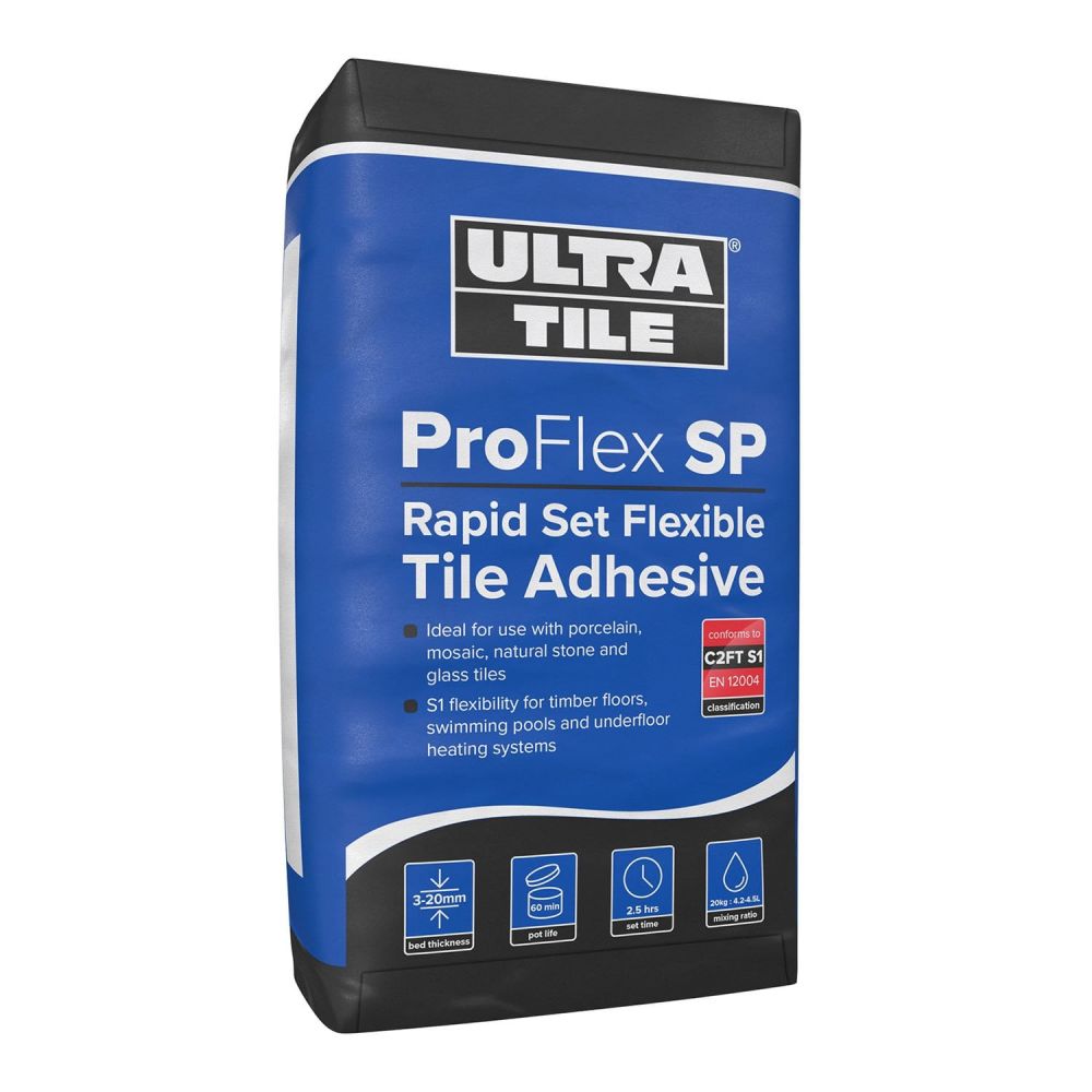 ProFlex SP S1 Grey Flexible Wall & Floor Adhesive - 20kg (Half Pallet Deal - 27 Bags)