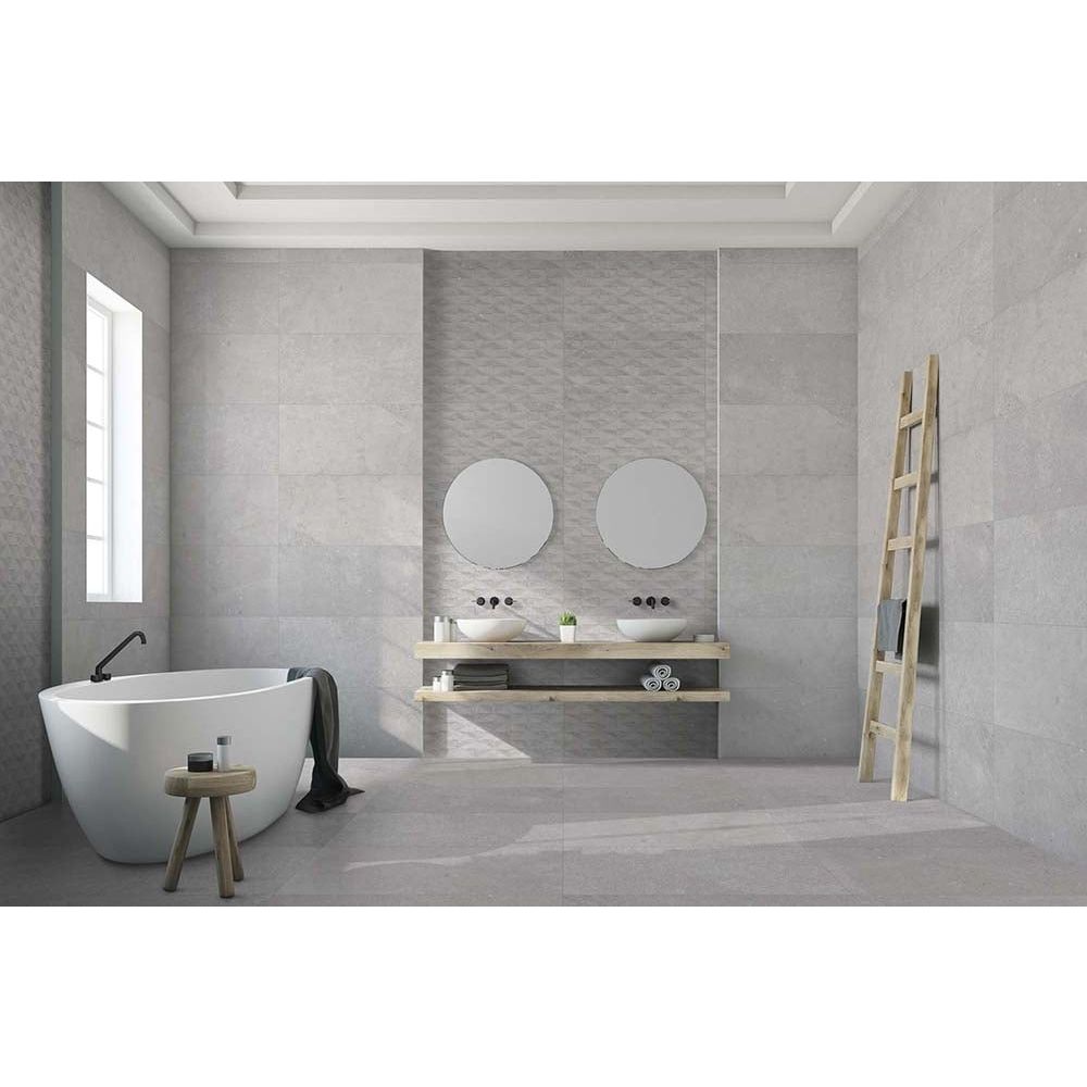 Arundel Light Grey Matt Porcelain Tile 500x1000mm