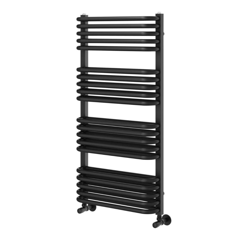 Hanley Matt Black Heated Towel Rail 1000x500mm