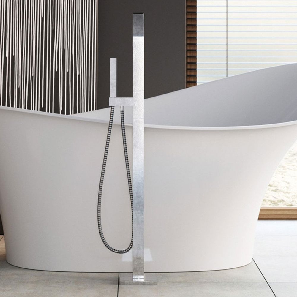 Tear Chrome Freestanding Bath Shower Mixer Tap - Lifestyle image 2