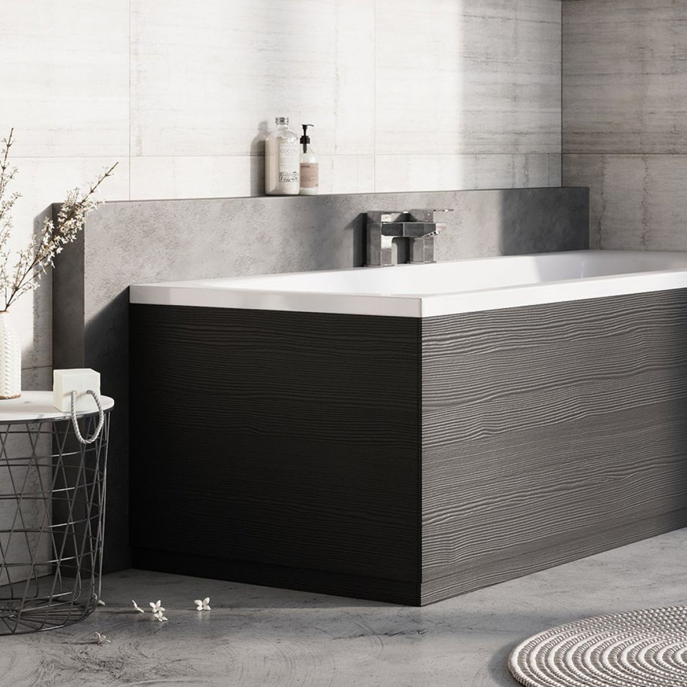 Esk Textured Black End Bath Panel 800mm