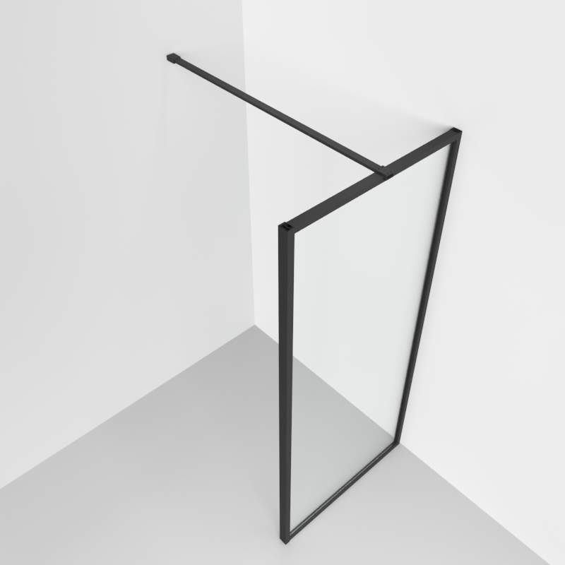 Amien Brushed Nickel Shower Screen Straight Support Bar - 1200mm Roomset