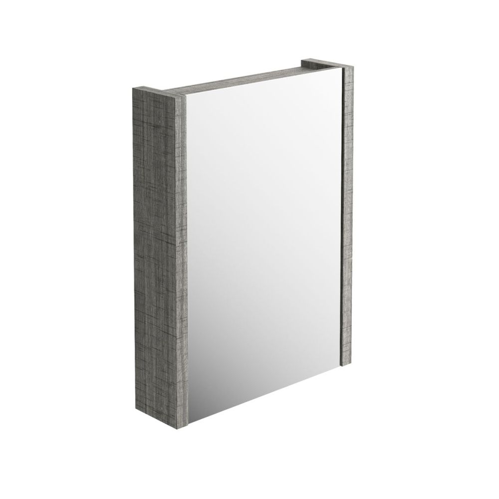 Winslow Grey Ash Single Mirrored Bathroom Cabinet 600x800mm