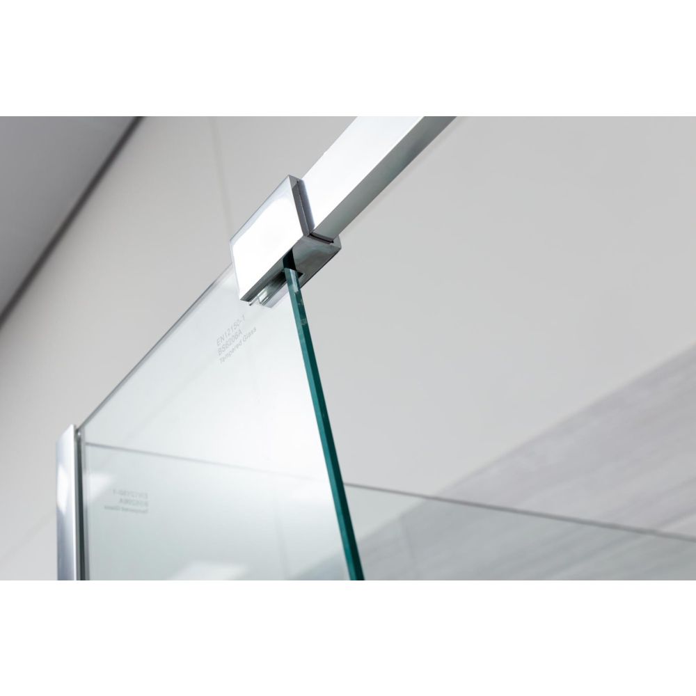 Lorenz Chrome Fixed L-Shape Bath Screen