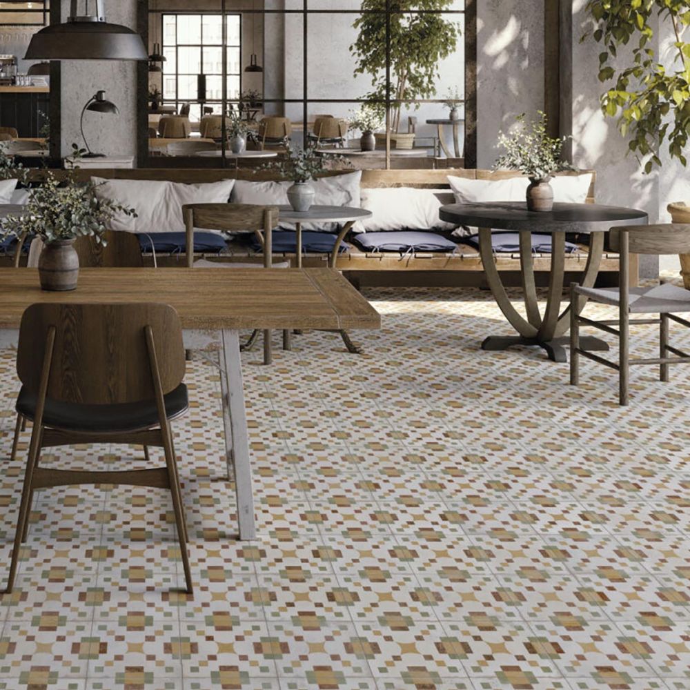 Machu Campanara Matt Porcelain Patterned Tile 223x223mm