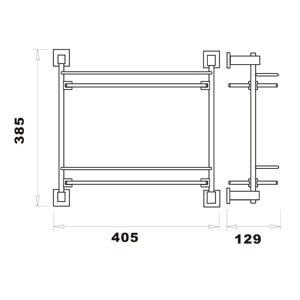 Quad Chrome Double Glass Shelf