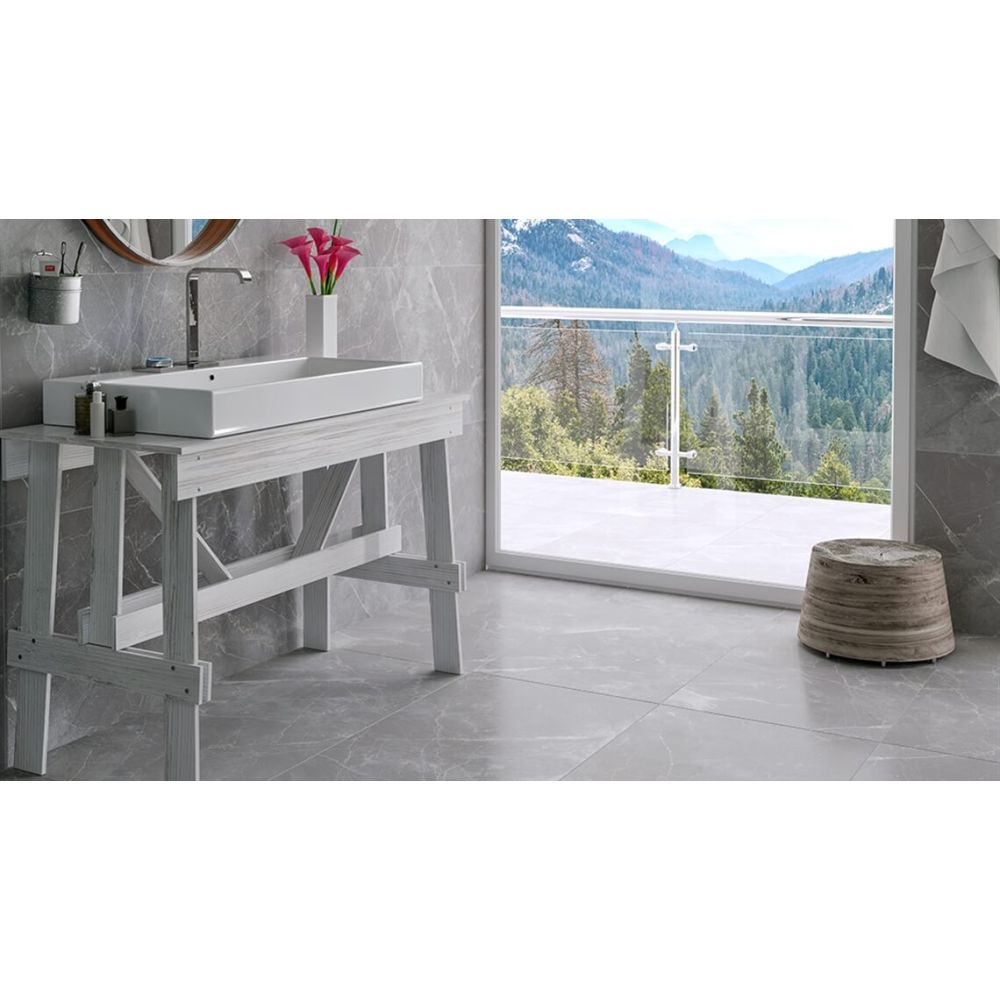 Milton Grey Rectified Porcelain Tile 600x1200mm