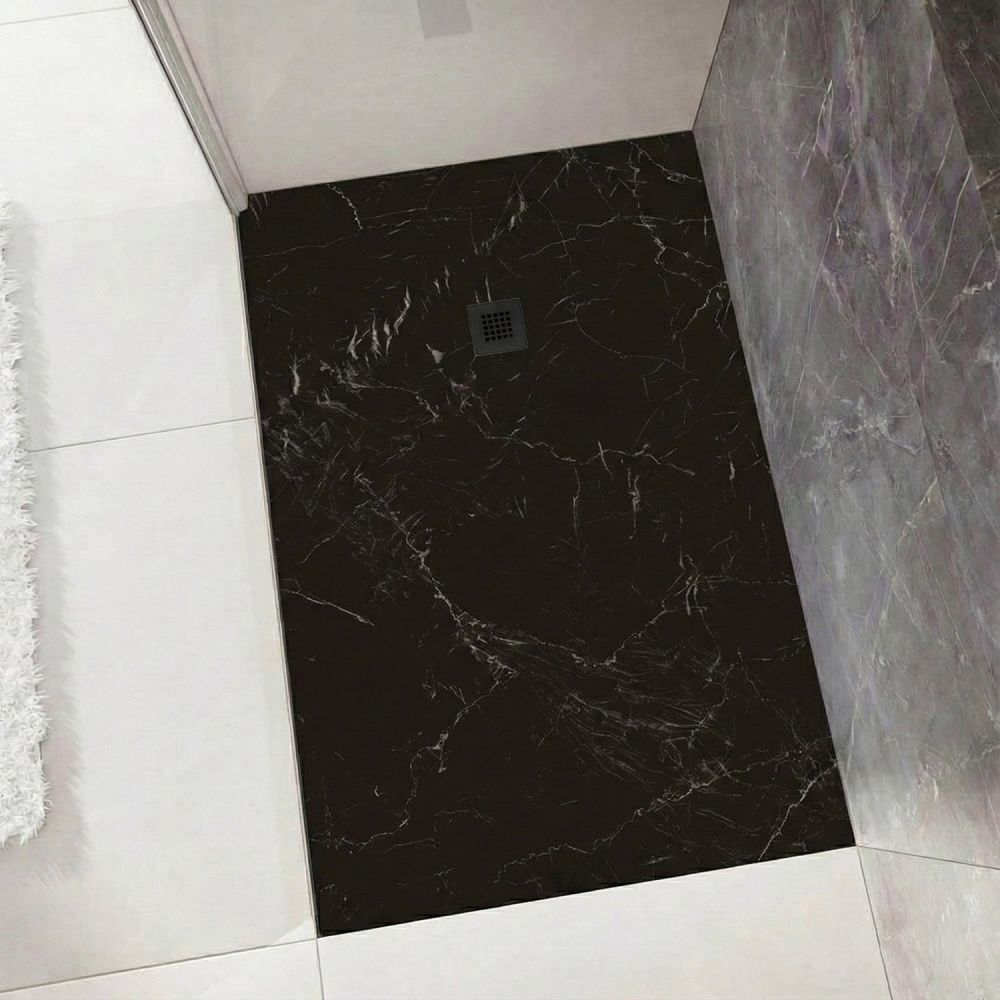 Peoria Marquina Black Marble Shower Tray