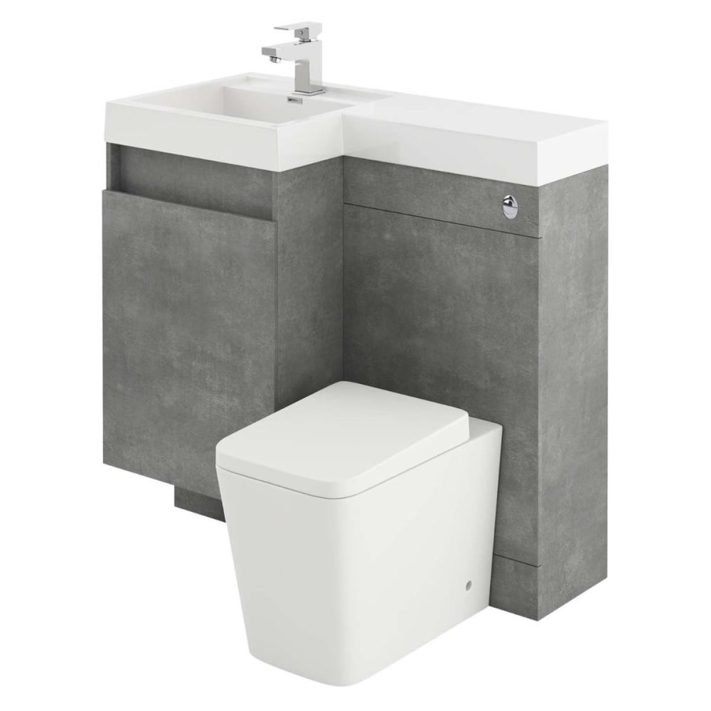 Summers Concrete Left Hand Combination Vanity Basin and WC Unit 900mm