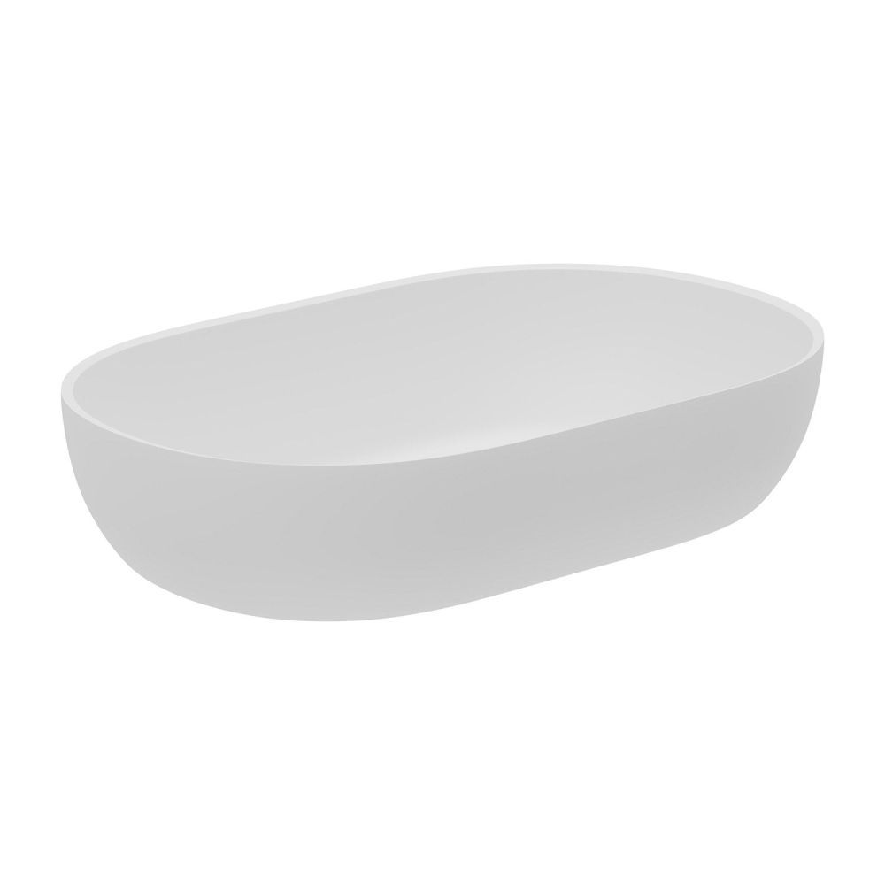 Tempest Matt White Stone Countertop Basin