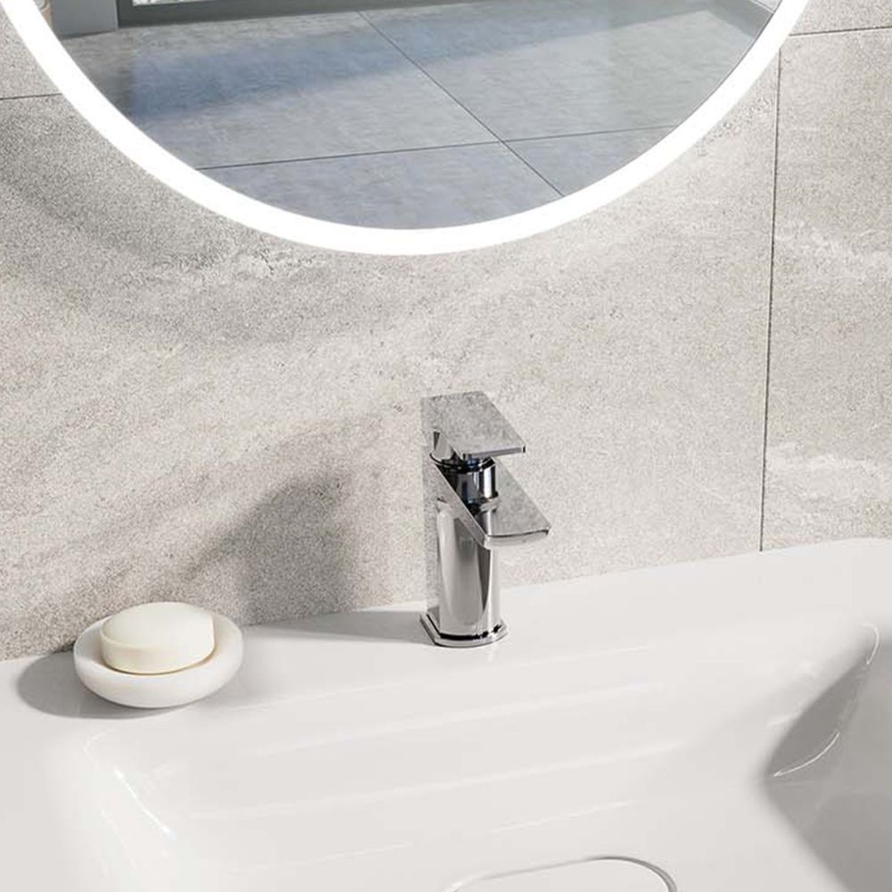 Lifestyle image of the Zena Chrome Basin Mixer Tap & Waste