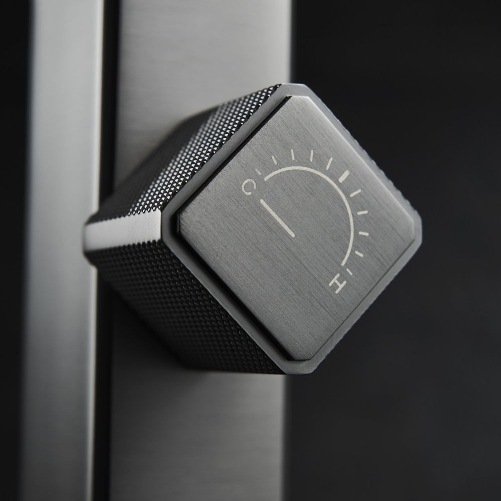 Flint Gunmetal Basin Mono Tap Knulred Dial Closeup