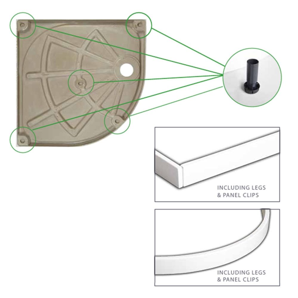Shower Tray Leg Riser Kit A