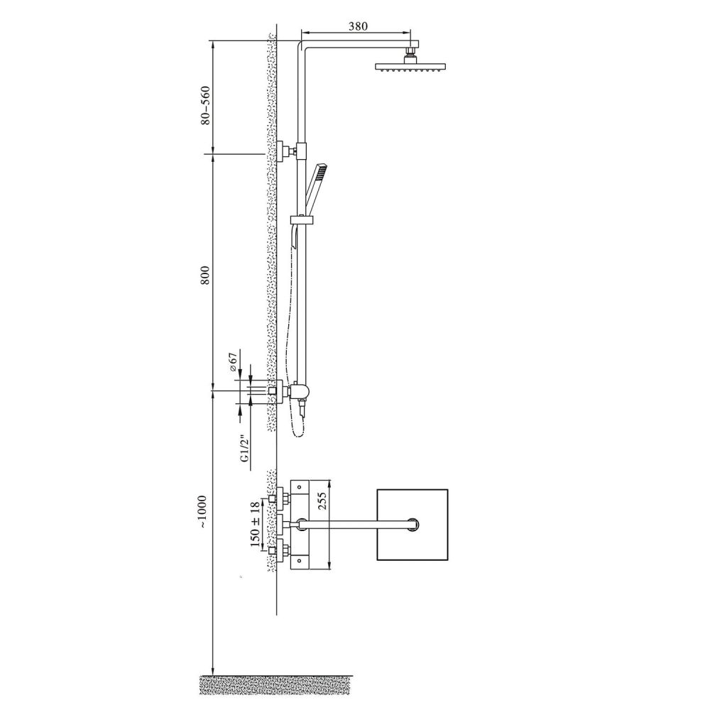Truro Brushed Gold Thermostatic Shower Pack